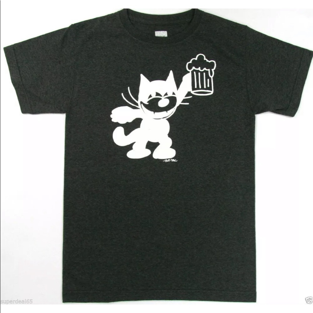 HUF DBC Worldwide T Shirt Felix The Cat Beer